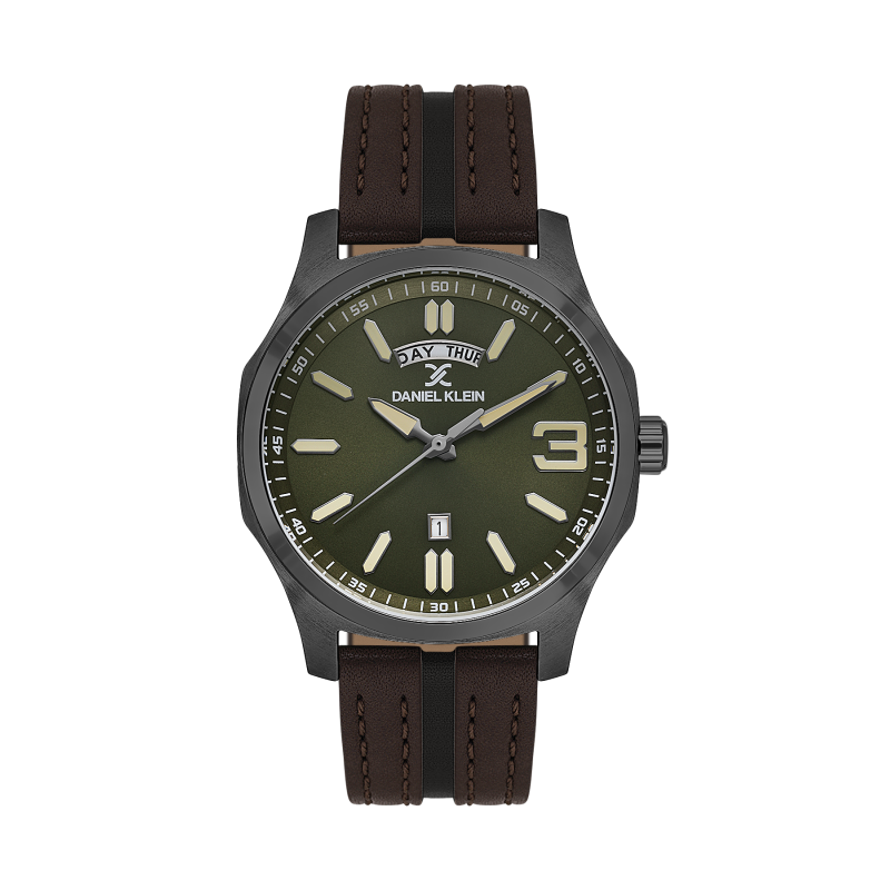 Daniel Klein Dark Brown Leather Watch for Men DK.1.14141-5