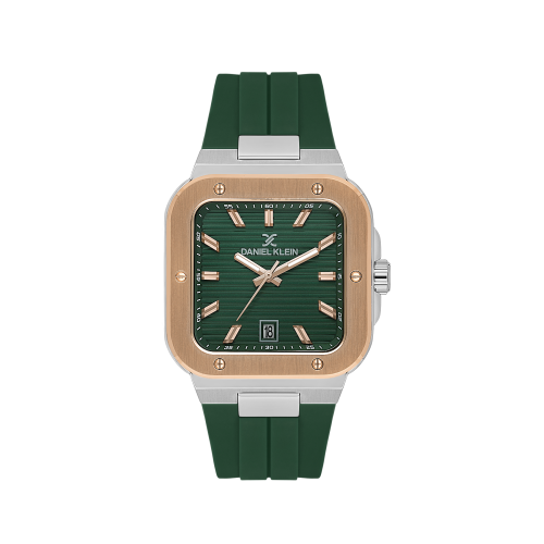 Daniel Klein Dark Green Silicone Band Watch for Men DK.1.14143-4