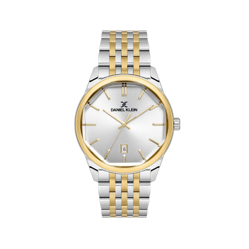 Daniel Klein Silver and Gold Stainless Steel Watch for Men DK.1.14144-5