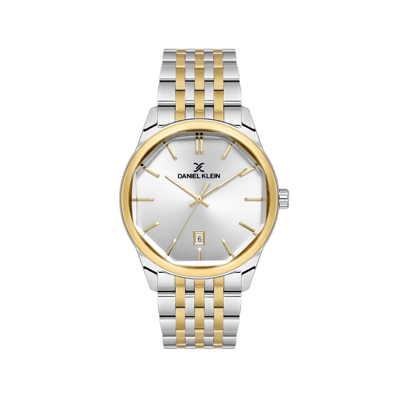 Daniel Klein Silver and Gold Stainless Steel Watch for Men DK.1.14144-5