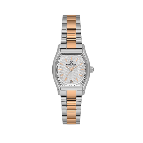 Daniel Klein Silver and Rose Gold Stainless Steel Watch for Women DK.1.14151-6
