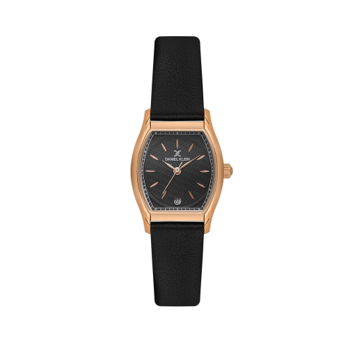 Daniel Klein Black Leather Watch for Women DK.1.14152-6