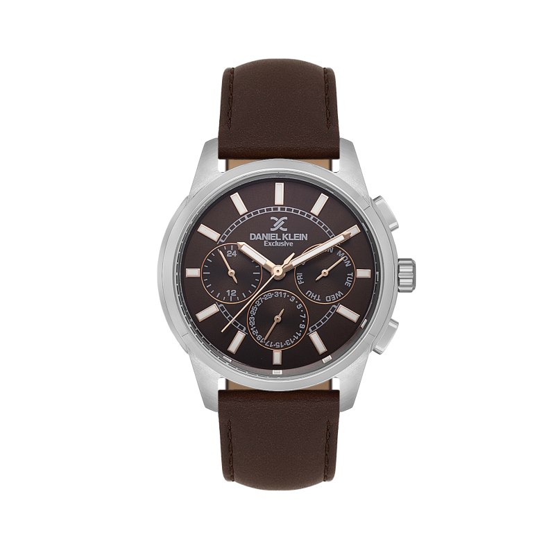 Daniel Klein Dark Brown Leather Watch for Men DK.1.14209-4