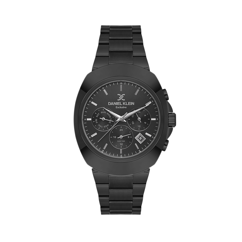 Daniel Klein Black Stainless Steel Watch for Men DK.1.14211-6