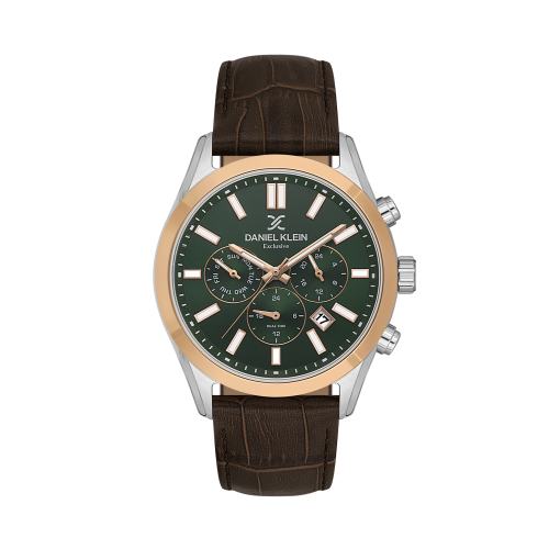 Daniel Klein Dark Brown Leather Watch for Men DK.1.14212-4