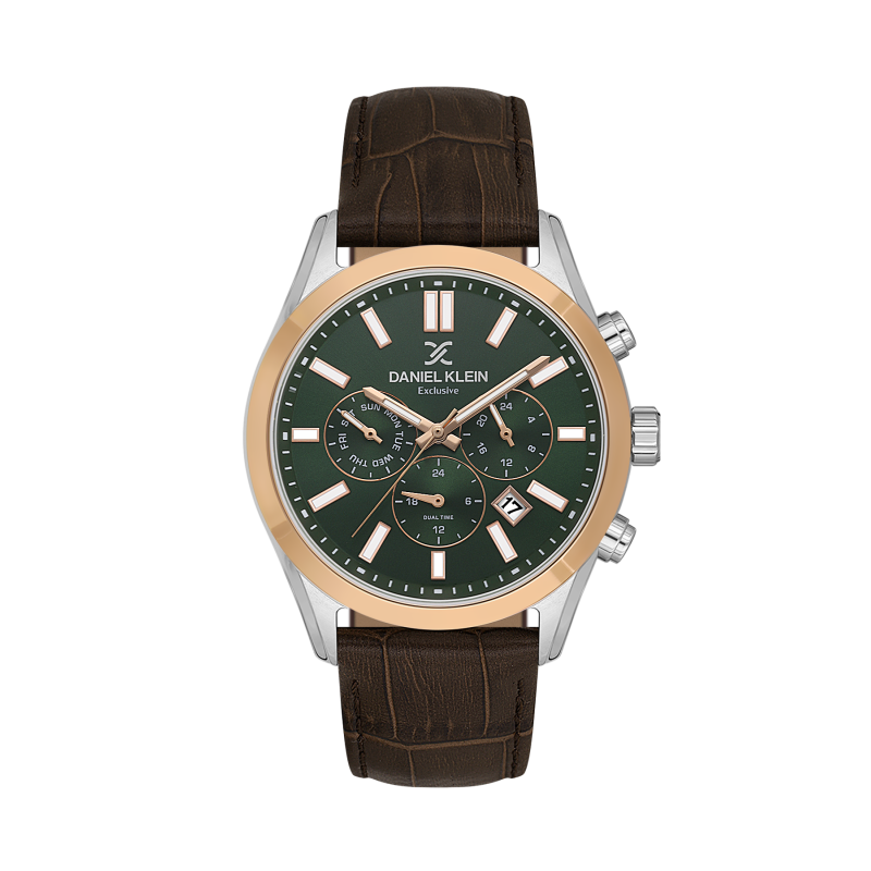 Daniel Klein Dark Brown Leather Watch for Men DK.1.14212-4