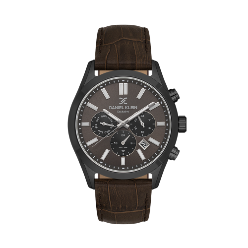Daniel Klein Dark Brown Leather Watch for Men DK.1.14212-5