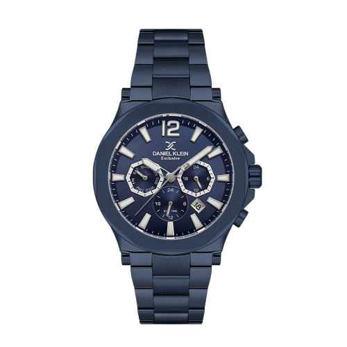 Daniel Klein Blue Stainless Steel Watch for Men DK.1.14216-4