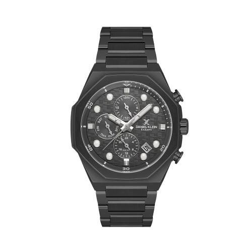 Daniel Klein Black Stainless Steel Watch for Men DK.1.14217-5