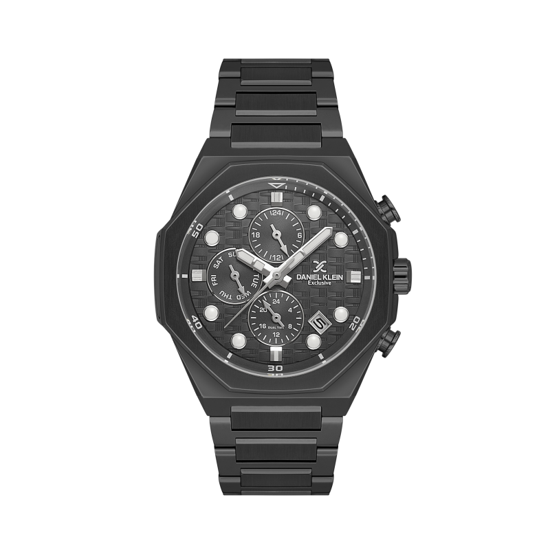 Daniel Klein Black Stainless Steel Watch for Men DK.1.14217-5
