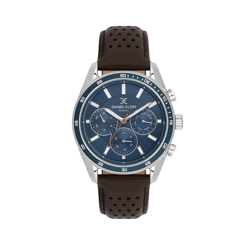 Daniel Klein Dark Brown Leather Watch for Men DK.1.14221-6