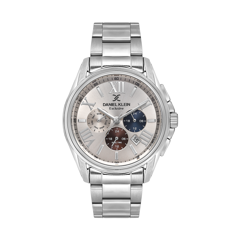 Daniel Klein Silver Stainless Steel Watch for Men DK.1.14222-4