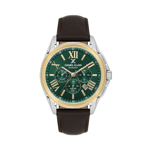 Daniel Klein Dark Brown Leather Watch for Men DK.1.14223-4