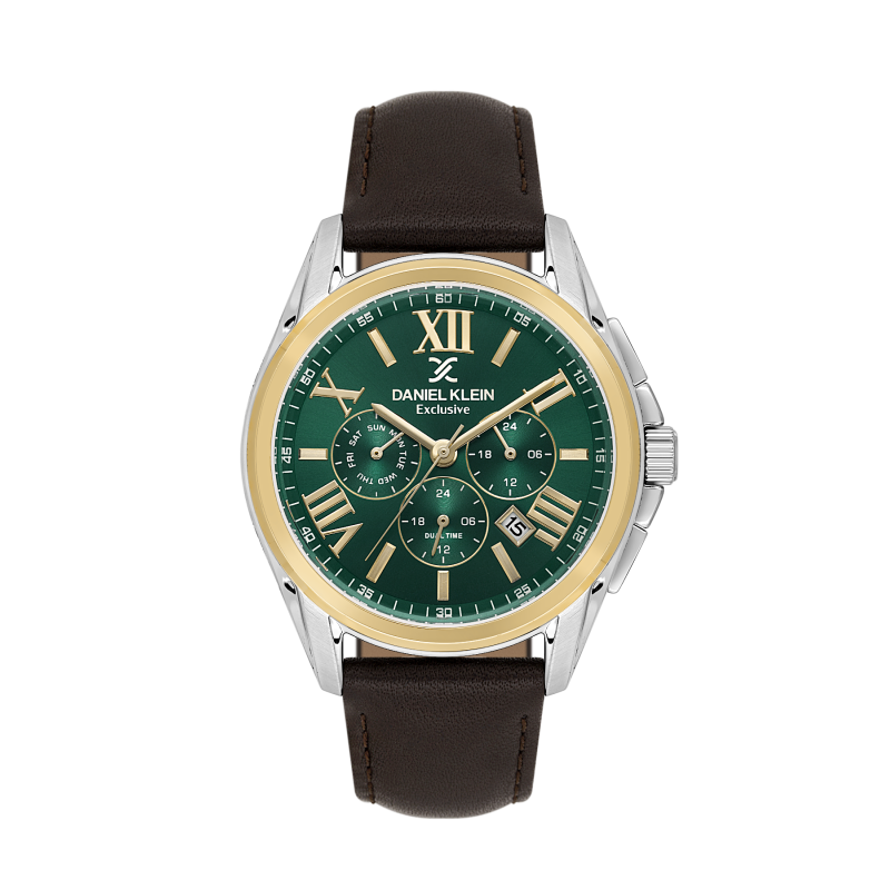 Daniel Klein Dark Brown Leather Watch for Men DK.1.14223-4