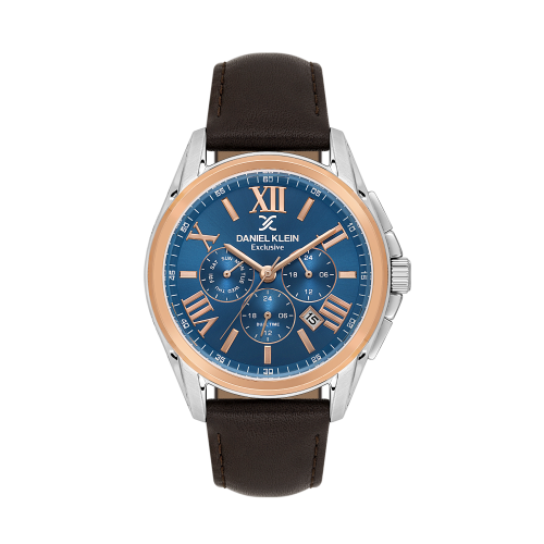 Daniel Klein Dark Brown Leather Watch for Men DK.1.14223-5