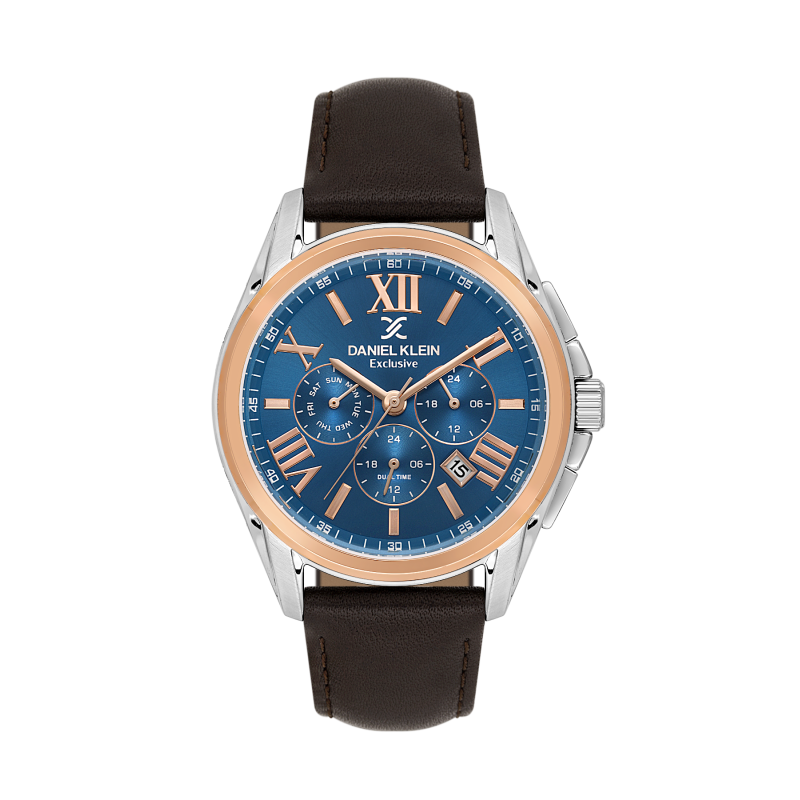 Daniel Klein Dark Brown Leather Watch for Men DK.1.14223-5