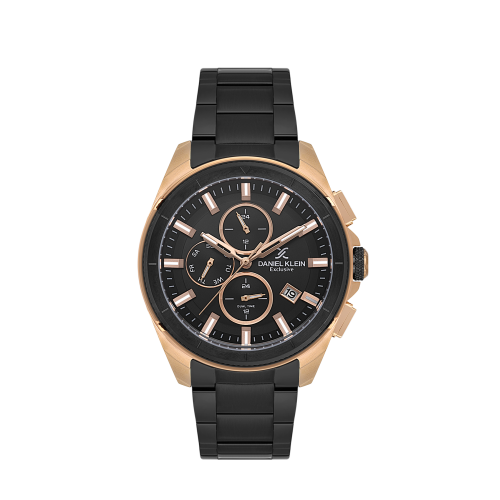 Daniel Klein Black Stainless Steel Watch for Men DK.1.14224-5