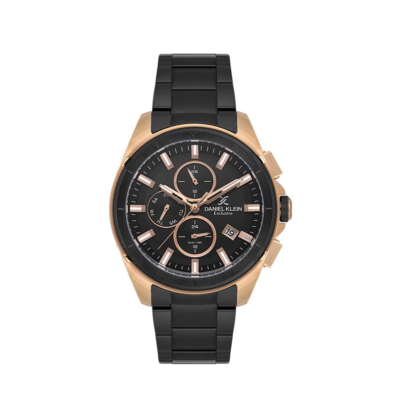 Daniel Klein Black Stainless Steel Watch for Men DK.1.14224-5