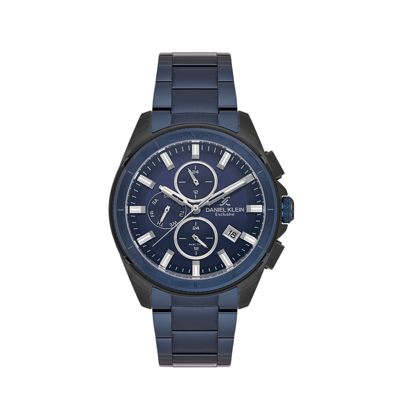Daniel Klein Blue Stainless Steel Watch for Men DK.1.14224-6