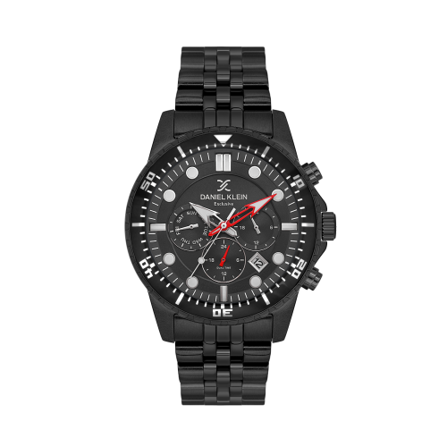 Daniel Klein Black Stainless Steel Watch for Men DK.1.14233-4