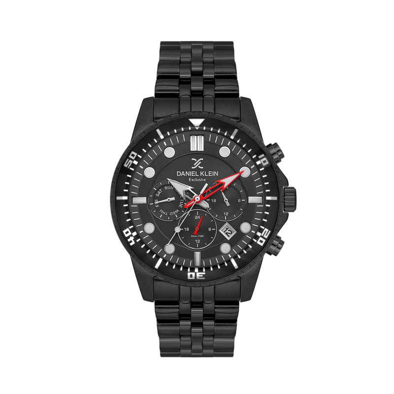 Daniel Klein Black Stainless Steel Watch for Men DK.1.14233-4