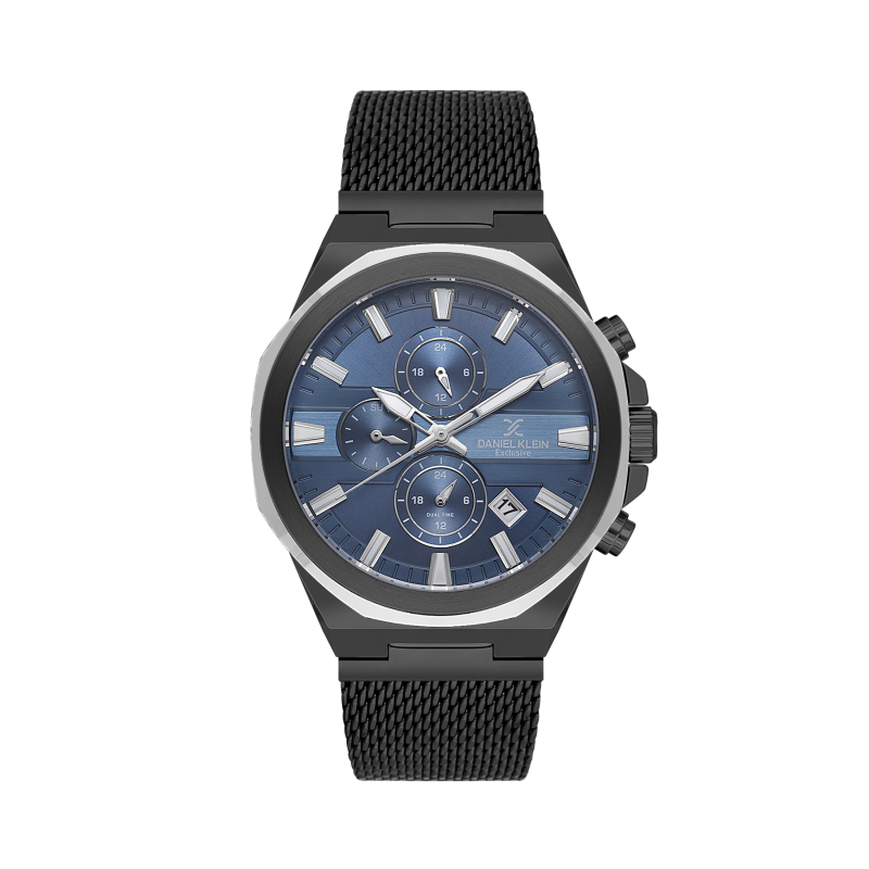 Daniel Klein Black Mesh Band Watch for Men DK.1.14234-5