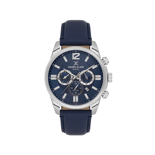 Daniel Klein Dark Blue Leather Watch for Men DK.6.14231-3