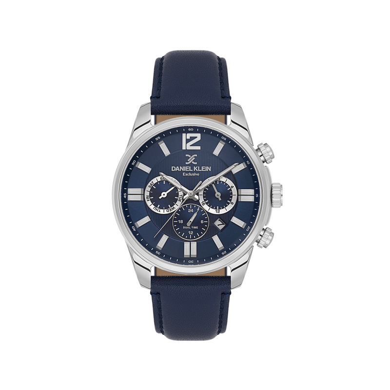 Daniel Klein Dark Blue Leather Watch for Men DK.6.14231-3