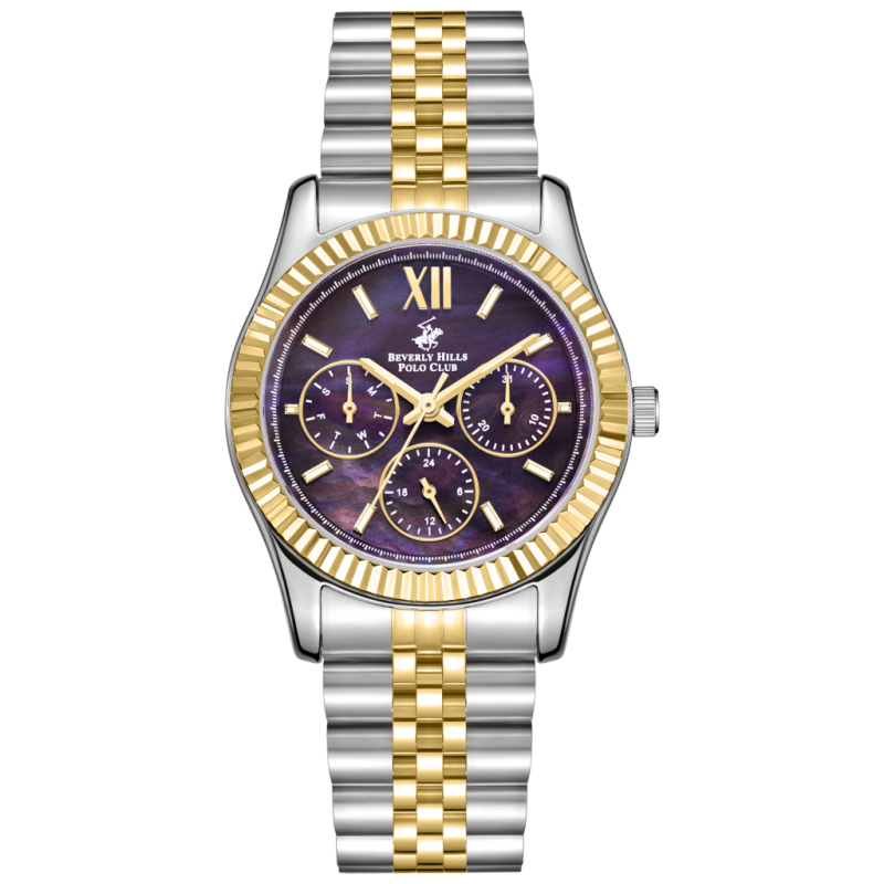 Beverly Hills Polo Club Stainless Steel Silver and Gold Watch for Men BP3169C.290