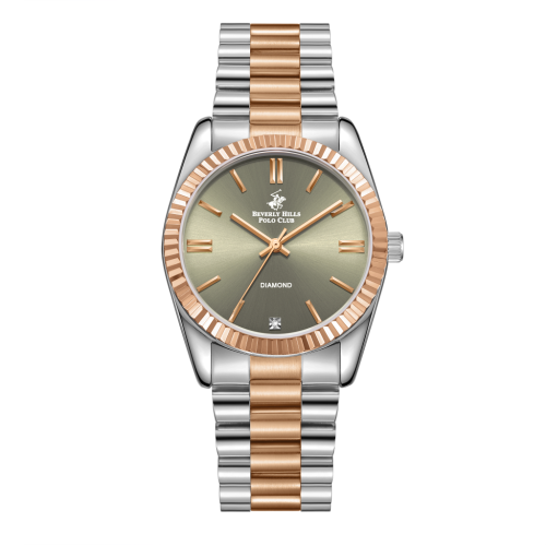 Beverly Hills Polo Club Stainless Steel Silver and Rose Gold Watch for Women BP3172C.571