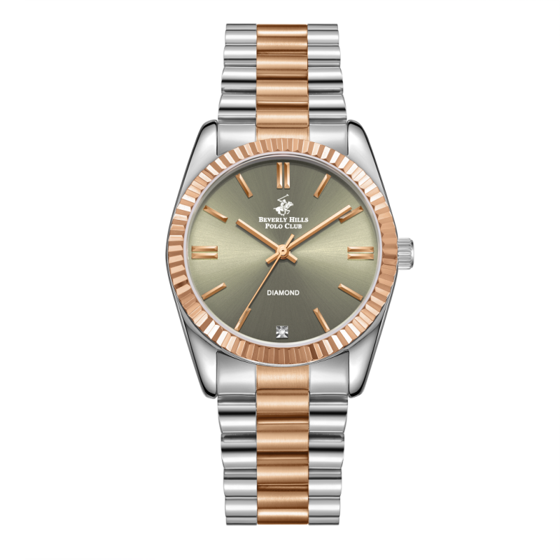 Beverly Hills Polo Club Stainless Steel Silver and Rose Gold Watch for Women BP3172C.571