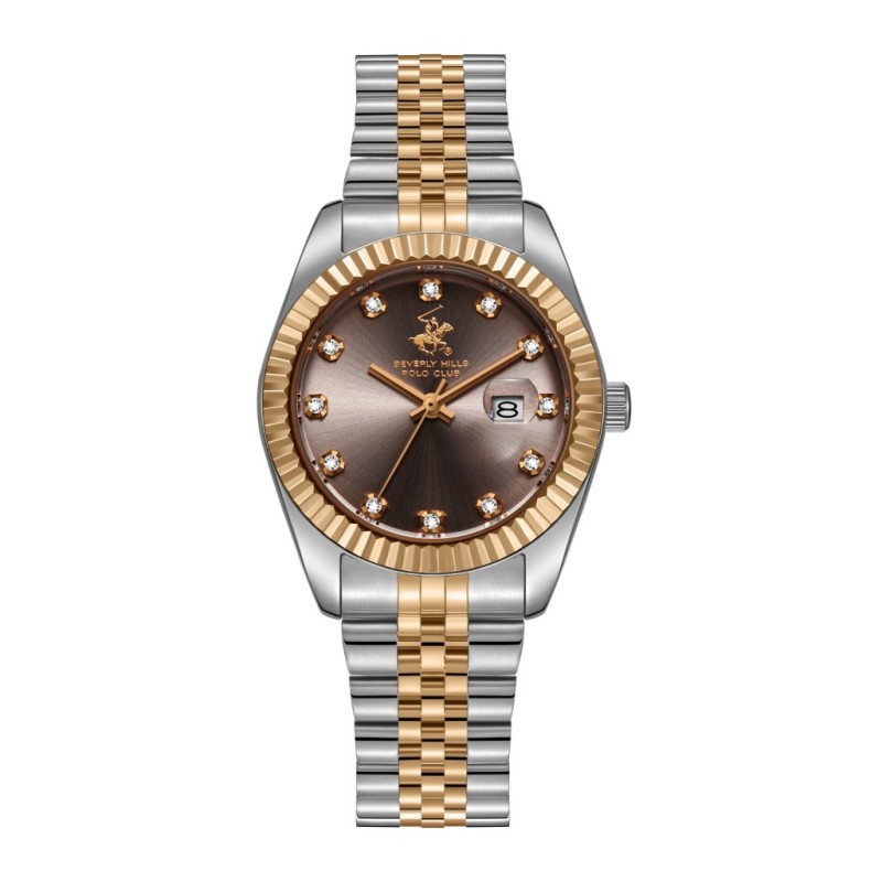 Beverly Hills Polo Club Stainless Steel Silver and Rose Gold Watch for Women BP3654X.540