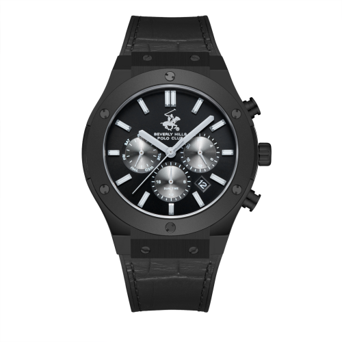 Beverly Hills Polo Club Leather Black Watch for Men BP3690X.651