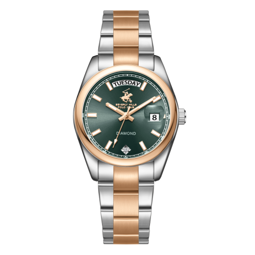 Beverly Hills Polo Club Stainless Steel Silver and Rose Gold Watch for Women BP3709X.570