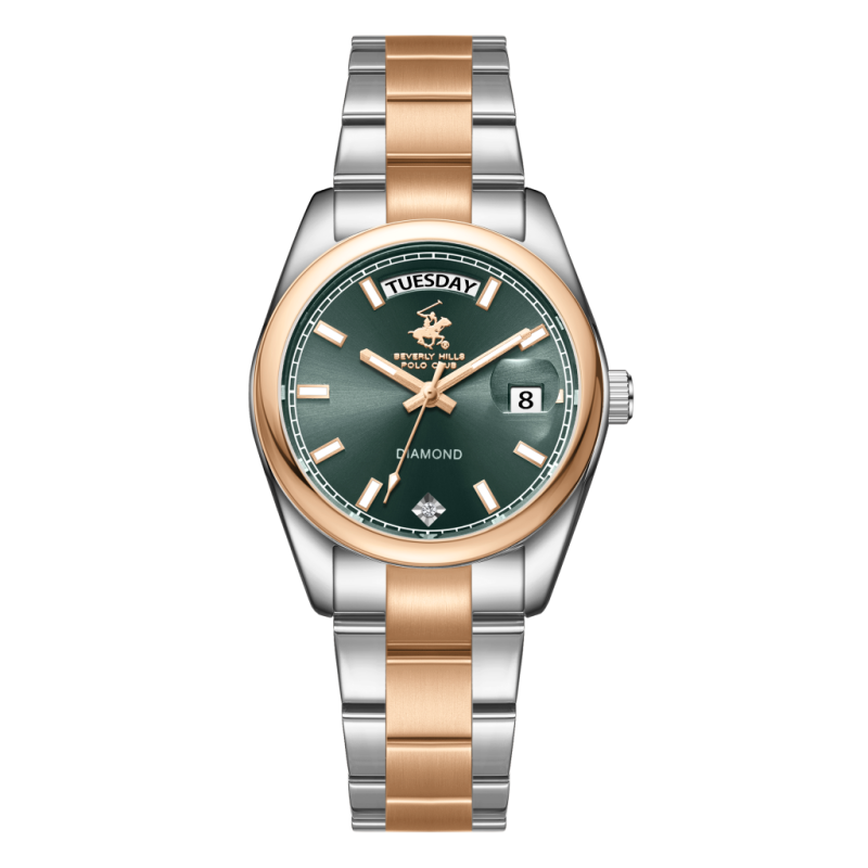Beverly Hills Polo Club Stainless Steel Silver and Rose Gold Watch for Women BP3709X.570