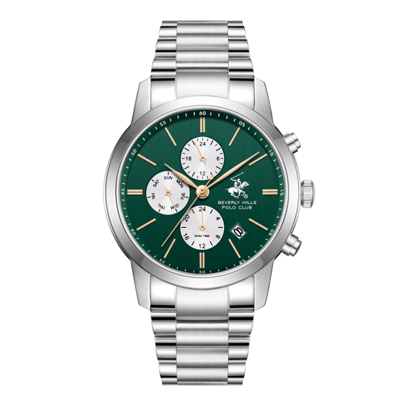 Beverly Hills Polo Club Stainless Steel Silver Watch Set for Men BP3861X.370
