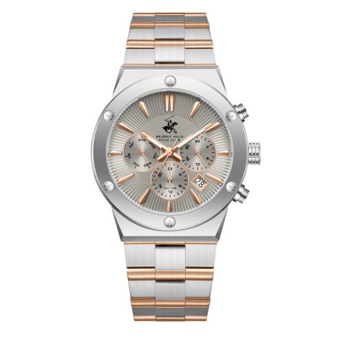 Beverly Hills Polo Club Stainless Steel Silver and Rose Gold Watch for Men BP3871X.560