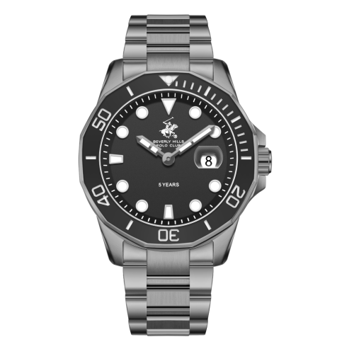 Beverly Hills Polo Club Stainless Steel Black Watch for Men BP3878X.050