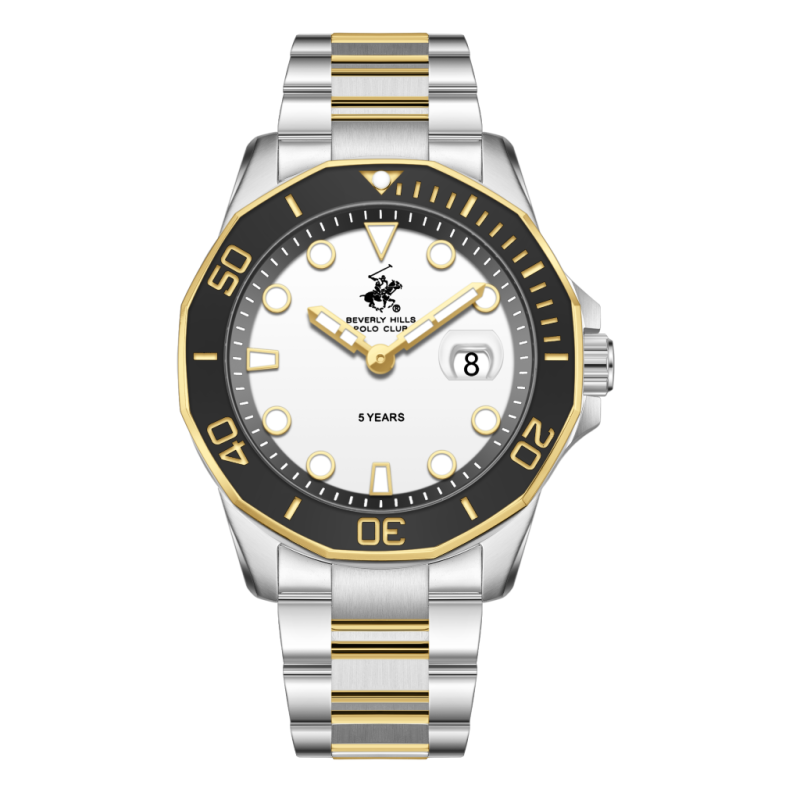 Beverly Hills Polo Club Stainless Steel Silver and Gold Watch for Men BP3878X.230