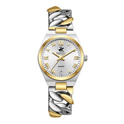 Beverly Hills Polo Club Stainless Steel Silver and Gold Watch for Women BP3879C.230