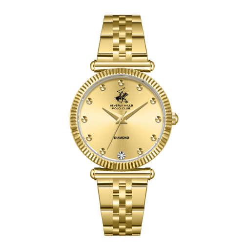Beverly Hills Polo Club Stainless Steel Gold Watch for Women BP3881X.110