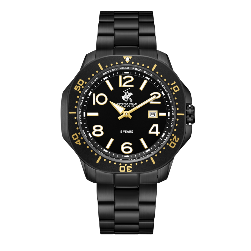 Beverly Hills Polo Club Stainless Steel Black Watch for Men BP3884X.660