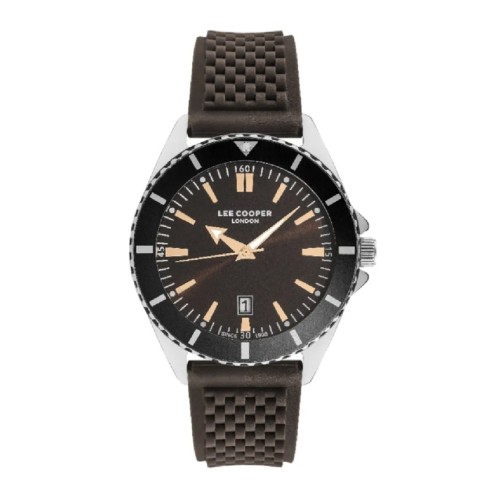 Lee Cooper Silicone Dark Brown Watch for Men LC07361.342
