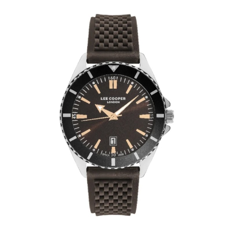 Lee Cooper Silicone Dark Brown Watch for Men LC07361.342