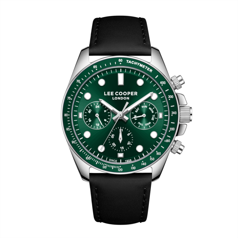 Lee Cooper Leather Black Watch for Men LC08233.371
