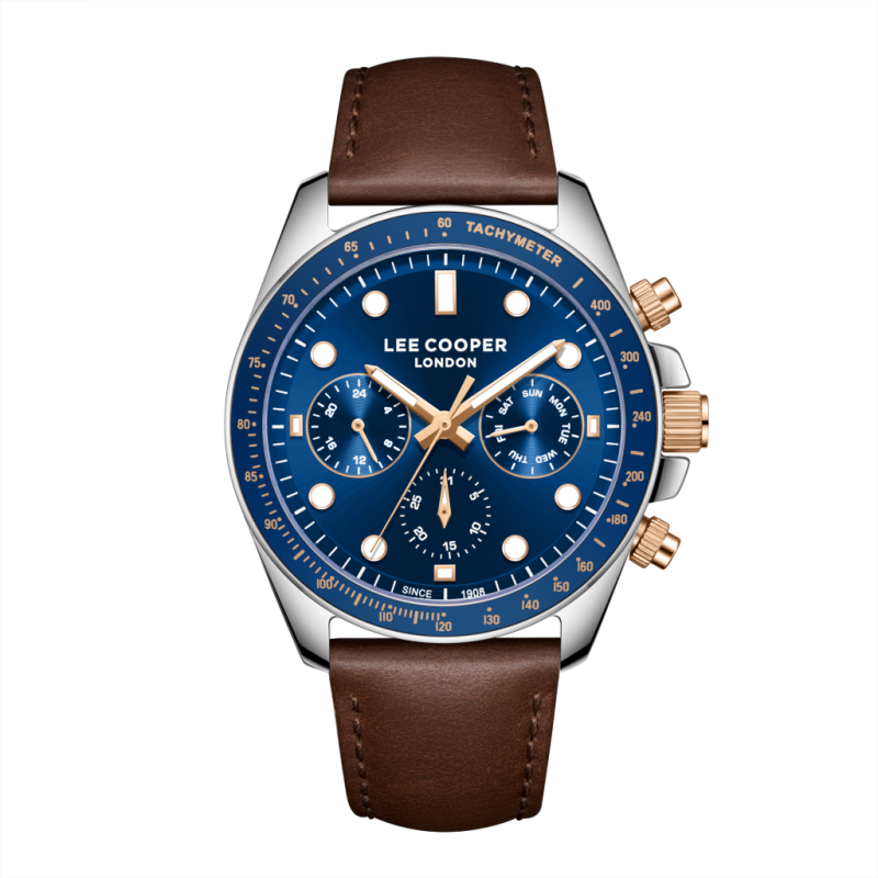 Lee Cooper Leather Brown Watch for Men LC08233.392