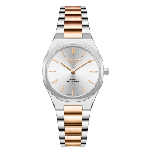 Lee Cooper Stainless Steel Silver and Rose Gold Watch for Women LC08276.530