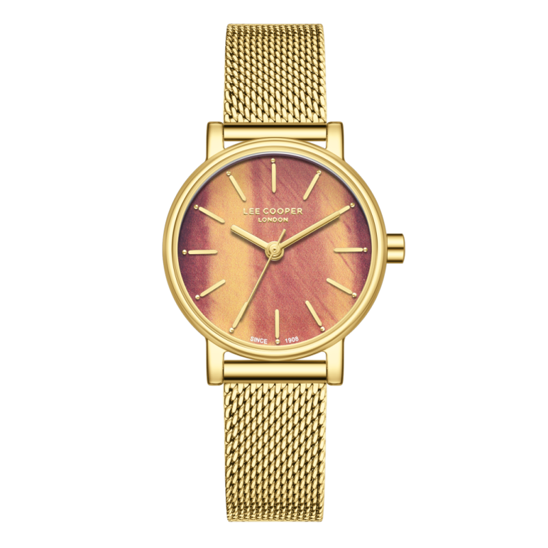 Lee Cooper Mesh Band Gold Watch for Women LC08292.140