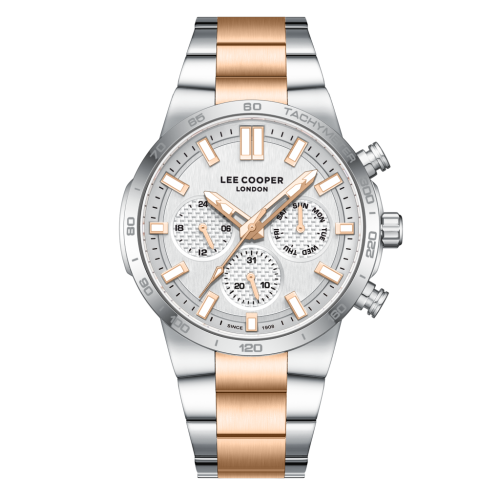 Lee Cooper Stainless Steel Silver and Rose Gold Watch for Men LC08293.560