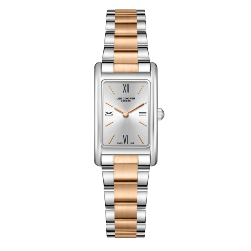 Lee Cooper Stainless Steel Silver and Rose Gold Watch for Women LC08300.530